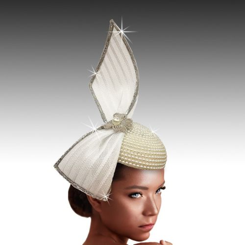Church Hat FA3533-White-pearl (Kite fascinator)