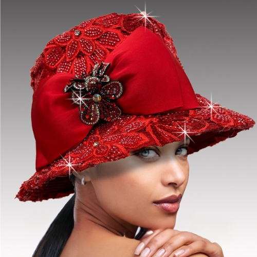 Church Hat 3535 Clements Bucket-RED