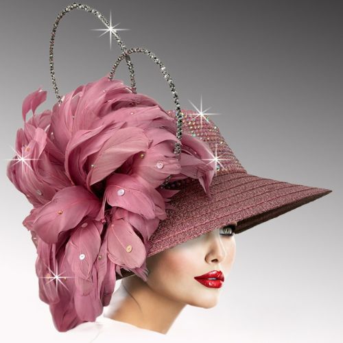 Church Hat 3537-Winter Mauve Pheasant Cloche Hat