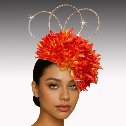 Church Hat FA3538 FrouFrou Fascinator-Orange