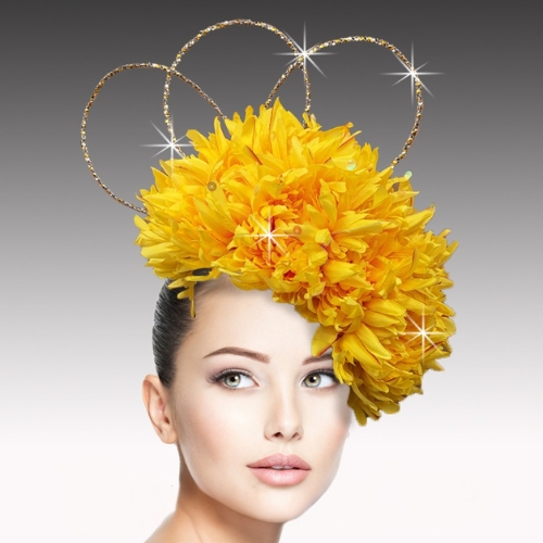 Church Hat FA3538 FrouFrou Fascinator-Canary Yellow