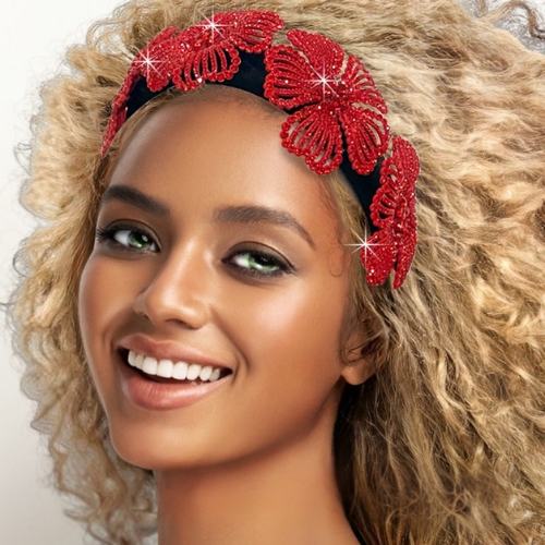 FA3541 Indira Headband Fascinator-RED