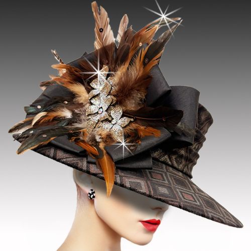 Church Hat 3543-Black (TIRAMISU Large Brim)