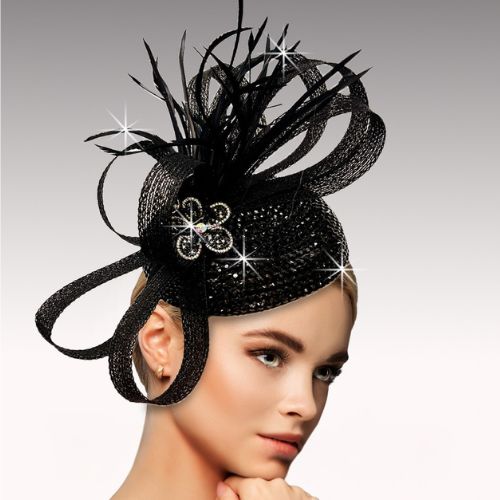 Church Hat FA3547-Black (Sisi Headband Fascinator)