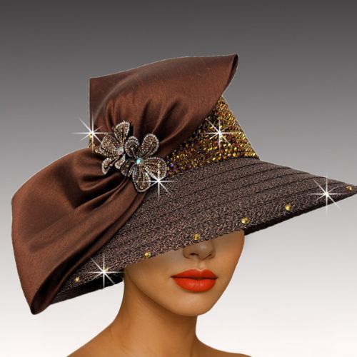 Church Hat 3548-Brown (Willean Jewel Cloche)