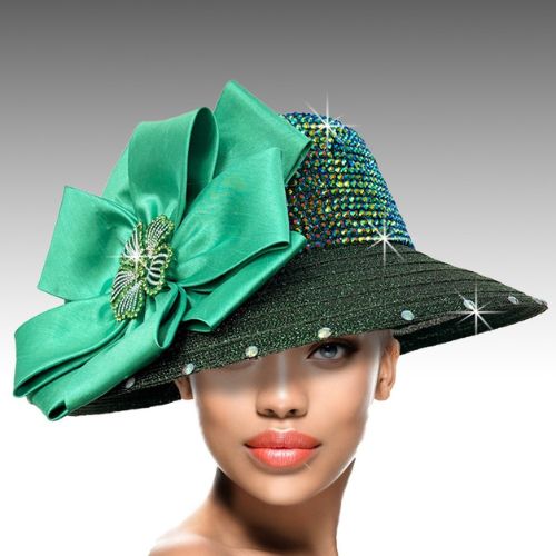 Church Hat 3548-Emerald (Willean Jewel Cloche)