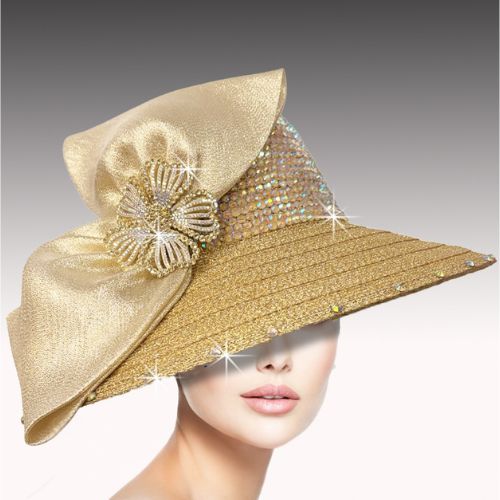 Church Hat 3548-Gold (Willean Jewel Cloche)