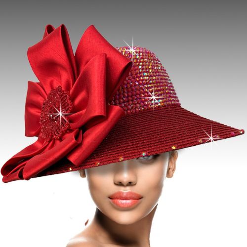 Church Hat 3548-Red (Willean Jewel Cloche)