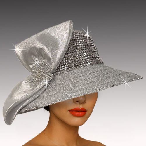 Church Hat 3548-Silver (Willean Jewel Cloche)