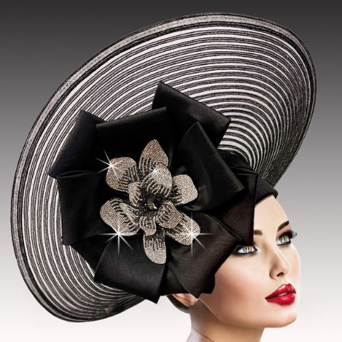 Church Hat 3549-BLACK (Howard Illusion Brim)