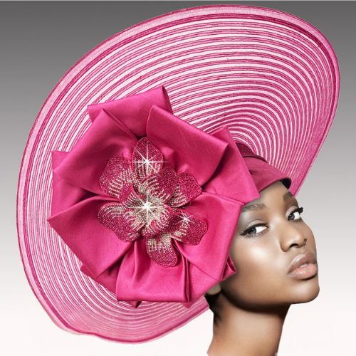 Church Hat 3549-Fuchsia (Howard Illusion Brim)