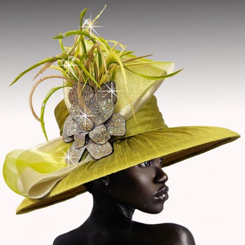 Church Hat 3550-Sage (Elvia Draped Brim Hat)