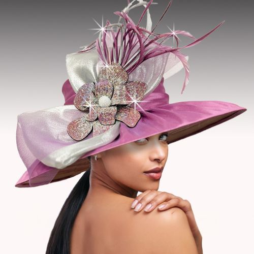 Church Hat 3550-Winter Lilac (Elvia Draped Brim Hat)