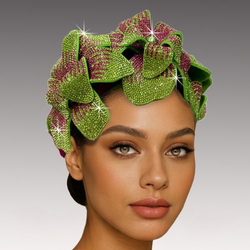 Church Hat FA3552-Lime-Fuchsia  (OZ Headband)