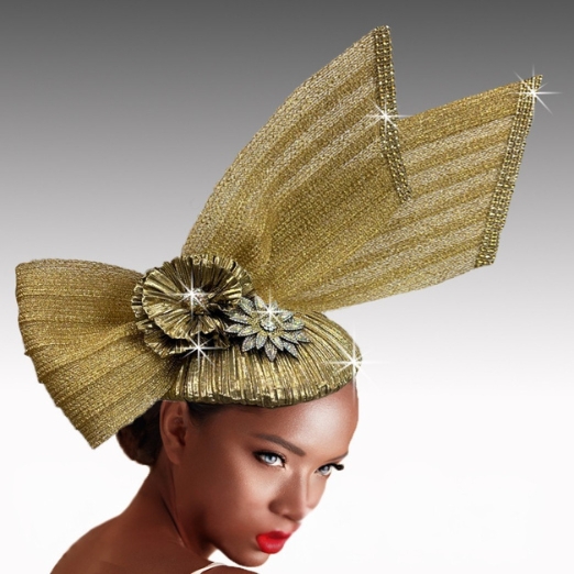 FA3398 SHAUNA-GOLD Church Fascinator
