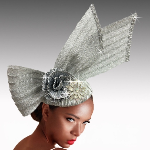 FA3398 SHAUNA-SILVER Church Fascinator