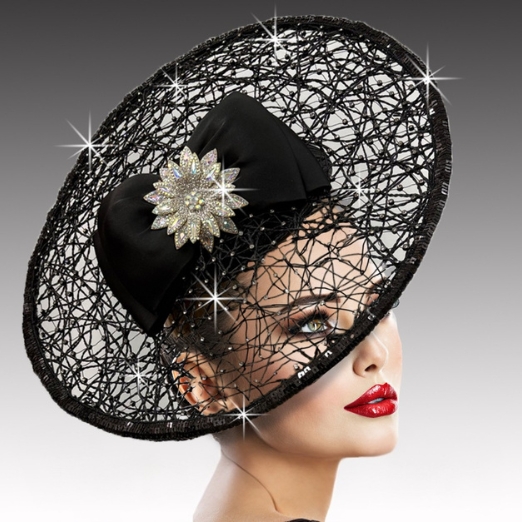 FA3400 NEBULA BLACK Church Fascinator