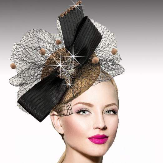 FA3407 MARJORIE-CAMEL Church Fascinator