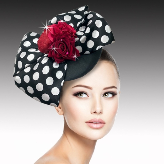 FA3481 CRUMPET-BLK Church Fascinator