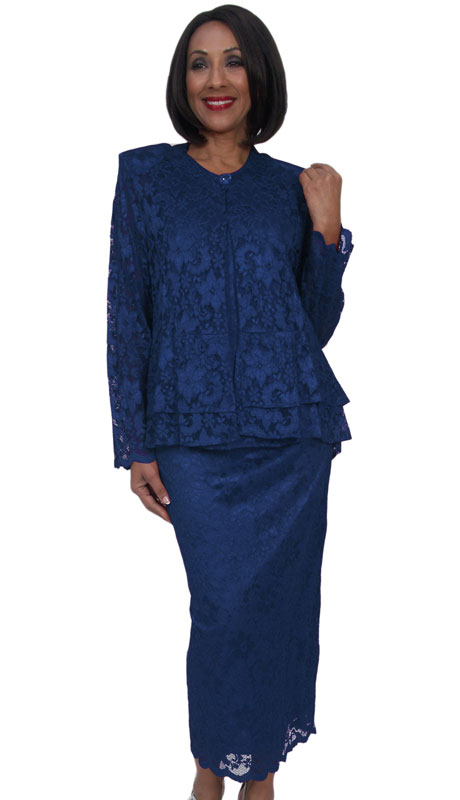 HD Couture 5231-NA ( 2Pc Fully Lined Lace Church Suit With Top And Skirt )