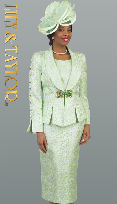 Lily And Taylor 4478-H ( 3pc Novelty Womens Sunday Suit With Jeweled Rhinestone Clasp )-Hat