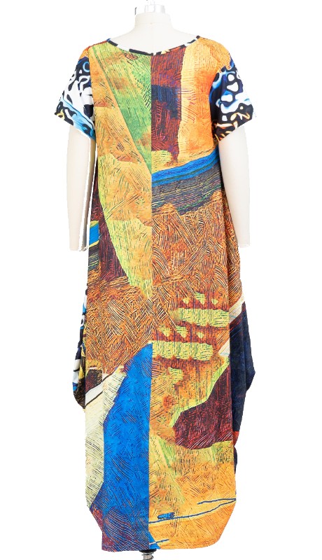 KaraChic CHH22042 ( 1pc Print Knit Maxi Dress )