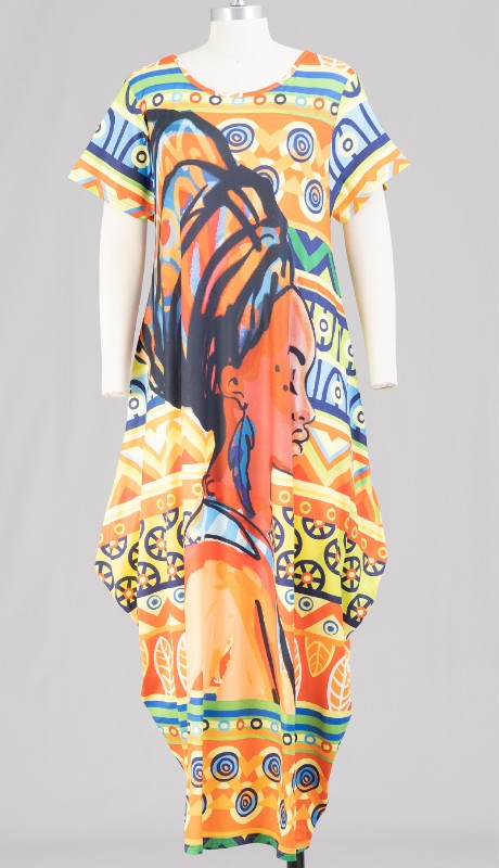KaraChic CHH22043 ( 1pc Print Knit Maxi Dress )