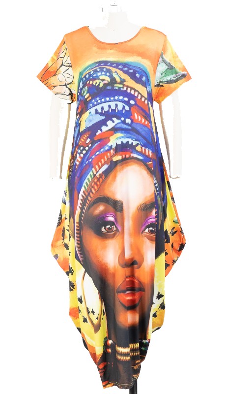 KaraChic CHH22060 ( 1pc Print Knit Maxi Dress )