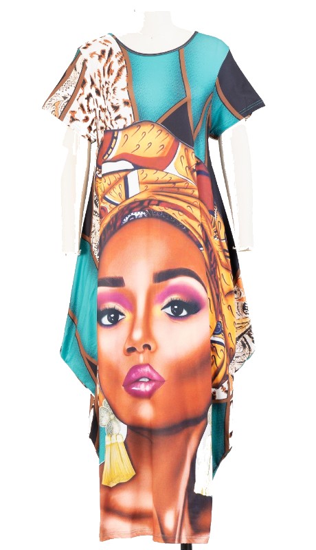 KaraChic CHH22063 ( 1pc Print Knit Maxi Dress )