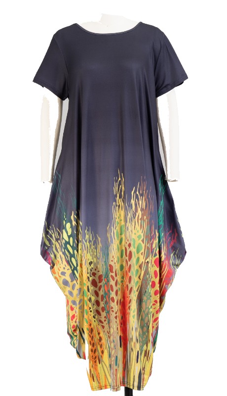 KaraChic CHH22066 ( 1pc Print Knit Maxi Dress )