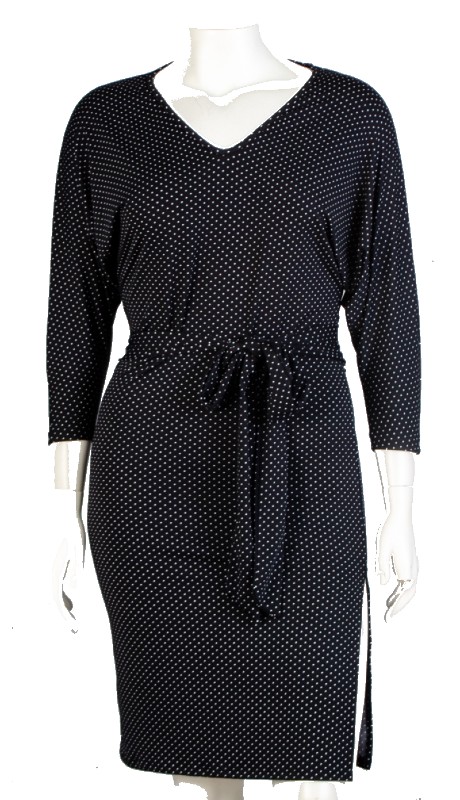 Karen T Designs 9049 ( 1pc Belted Side Slit Print Dress )