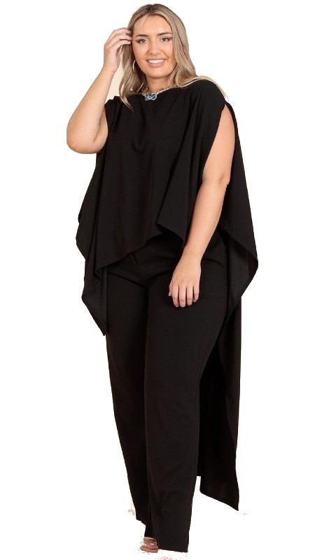 Karen T Designs 9138 ( 2pc High-low Cape Pant Set )