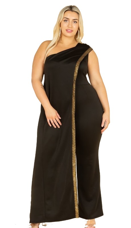 Karen T Designs 9202 ( 1pc One-shoulder Jumpsuit )