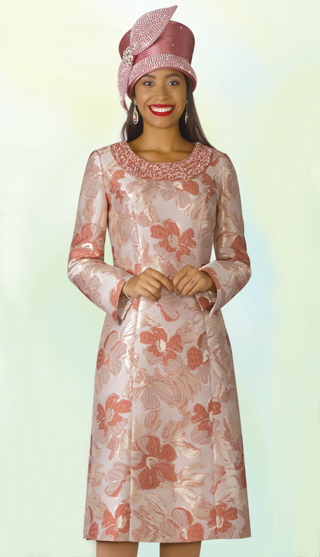 Lily And Taylor 4213-MM ( 1pc Novelty Womens Church Dress With Floral Print )-Art