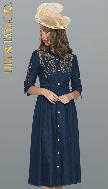 Lily and Taylor 5152-NVY Ladies Church Dress