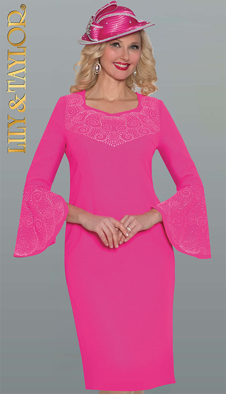 Lily and Taylor 4682-PNK Ladies Church Dress