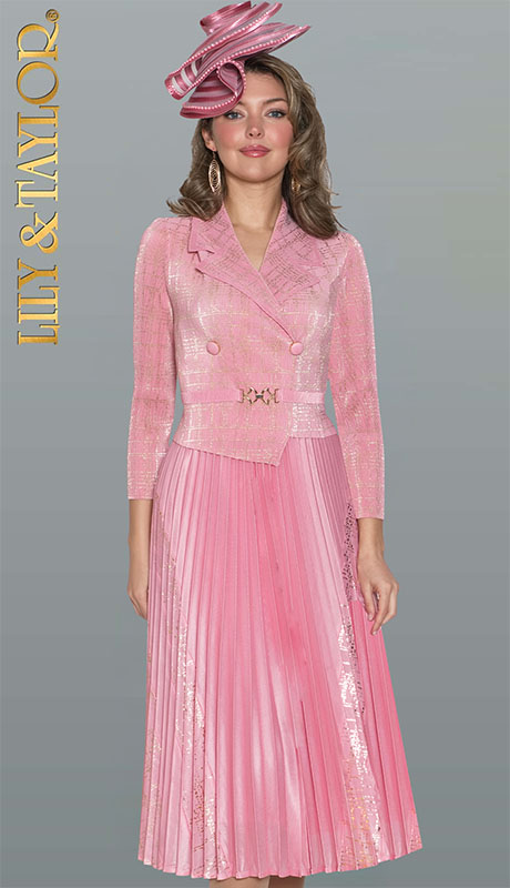 Lily and Taylor 5091-PNK Ladies Church Dress