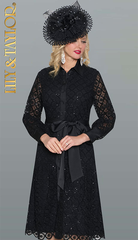 Lily and Taylor 5106-BLK Ladies Church Dress
