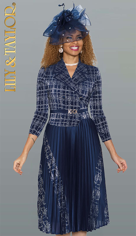 Lily and Taylor 5091-NVY Ladies Church Dress