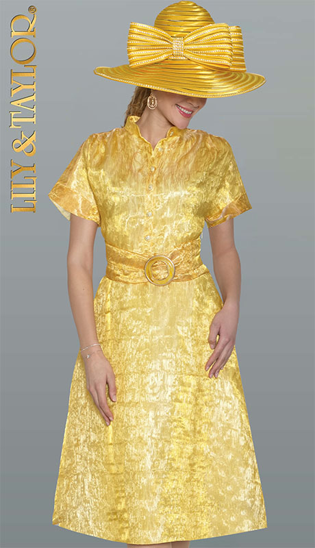 Lily and Taylor 5113-YLW Ladies Church Dress