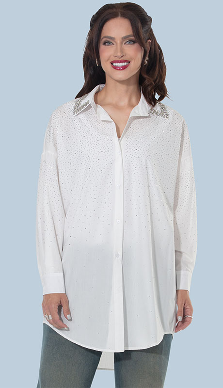 Love the Queen 17626-WHT Top