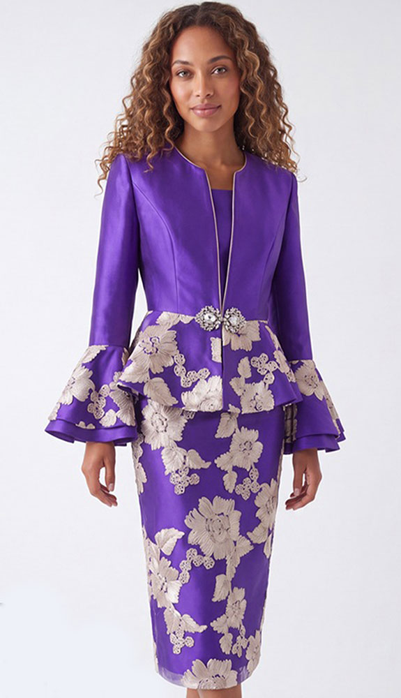 Lusso Couture 9246-PUR Church Suit
