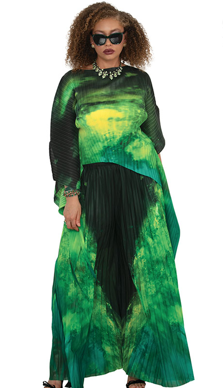 Luxe Moda LM519-GRN Top And Pant Set