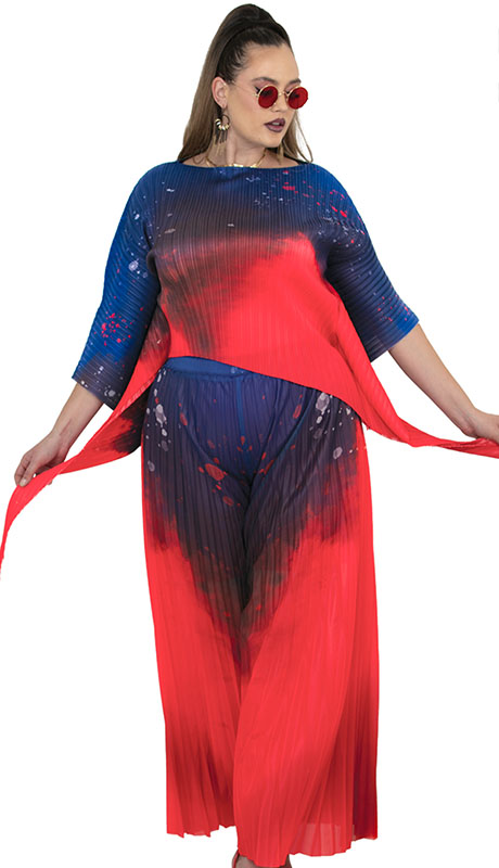 Luxe Moda LM519-RED Top And Pant Set