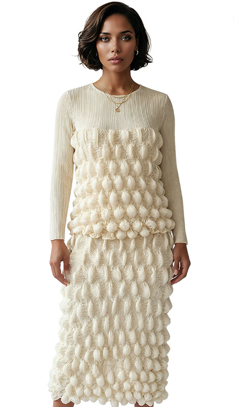 Luxe Moda LM523-BGE Top And Pant Set