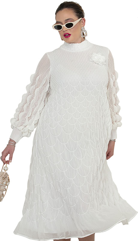 Luxe Moda LM481-WHT Church Dress