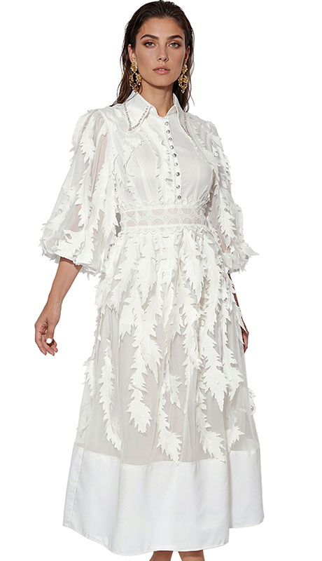 Luxe Moda LM534-WHT Church Dress