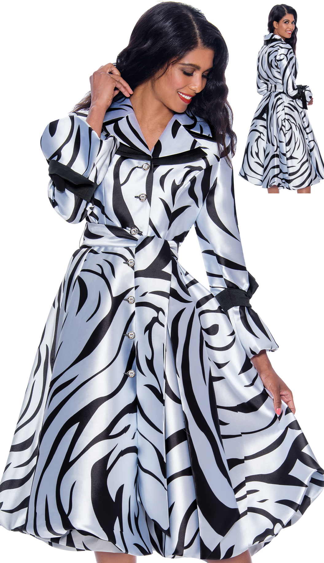 Nubiano 1771CO ( 1pc Silk Look Ladies Long Sleeves Church Dress With