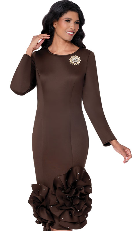 Nubiano 100681-BRN Church Dress