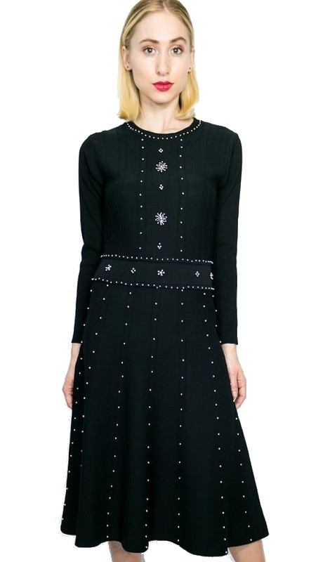 N By Nancy SK1068 ( 1pc Embellished Knit Dress )